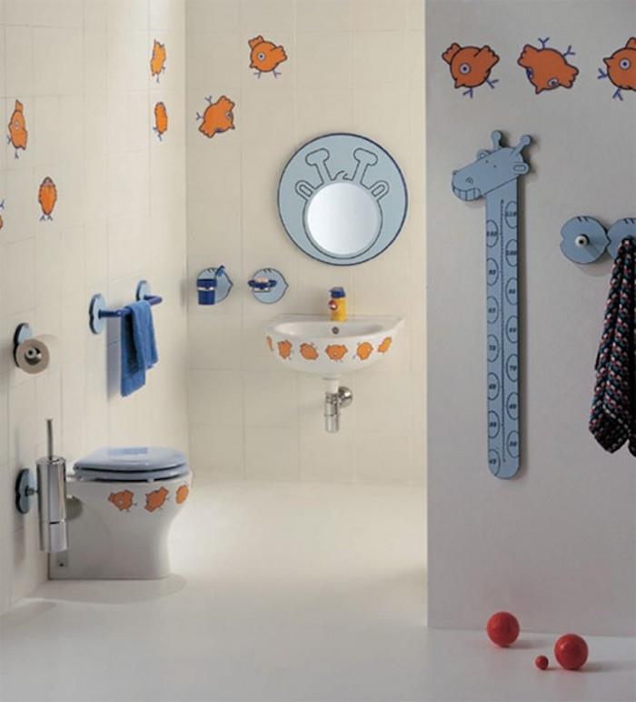 bagno-moderno-bambini-decorazione-sticker-murali-metro-giraffa-tonalità-colore-blu-arancione