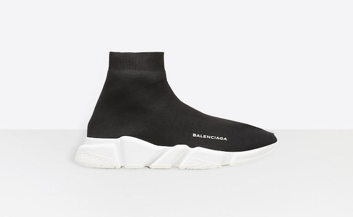 model mestský košík muž luxusný trend Balenciaga Speed ​​Trainer čierno biele letné ponožky