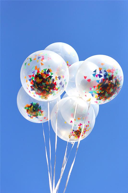 hur man gör konfetti ballonger, chic nyår dekor idé att göra själv