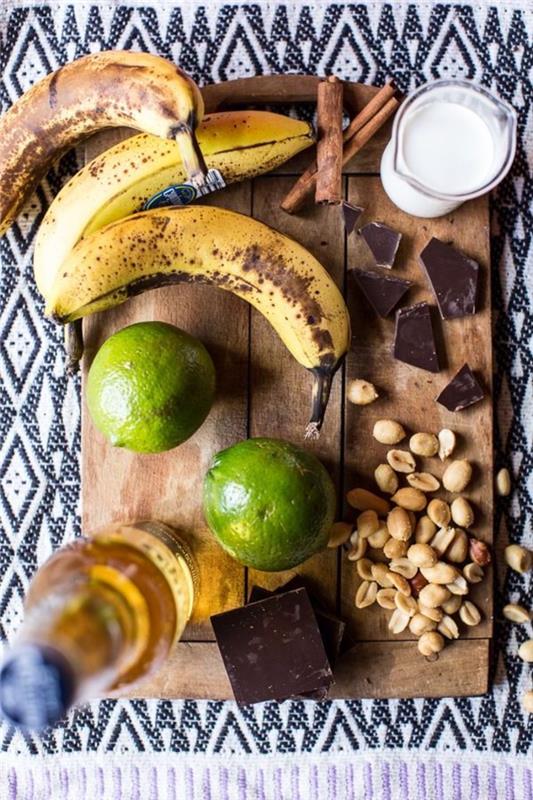 steg för steg, diy recept, veganska aptitretare, bananer och lime, choklad och nötter
