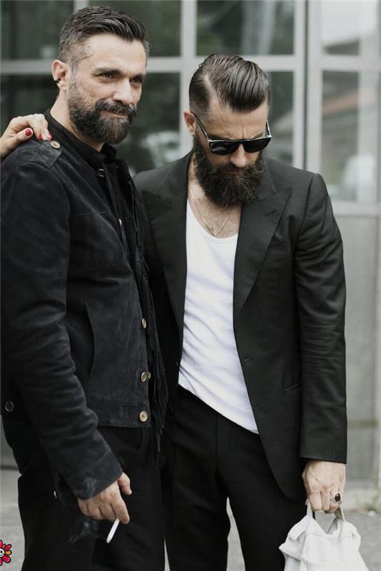 hur länge att ha en vacker skägghals män hipsters pompadour klippa