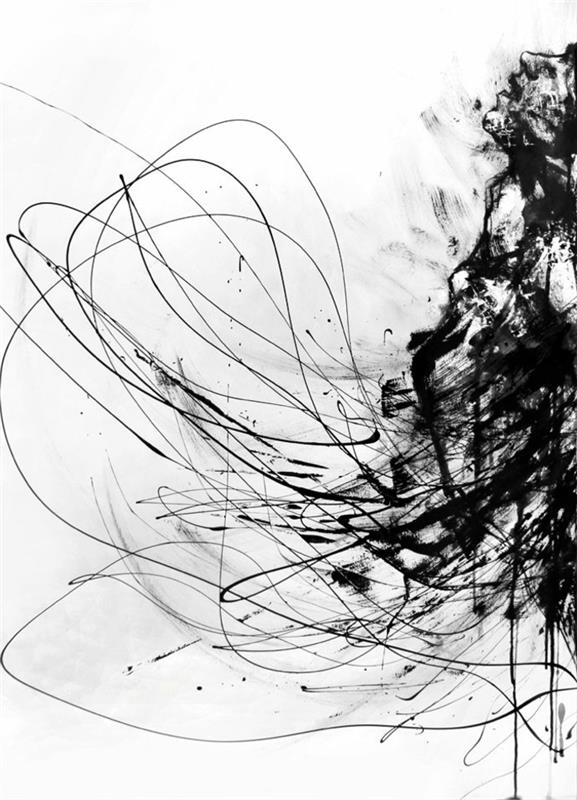 Konstritning svartvitt abstrakt teckningskopia av inc i beundransvärd penna konstnärlig ritning