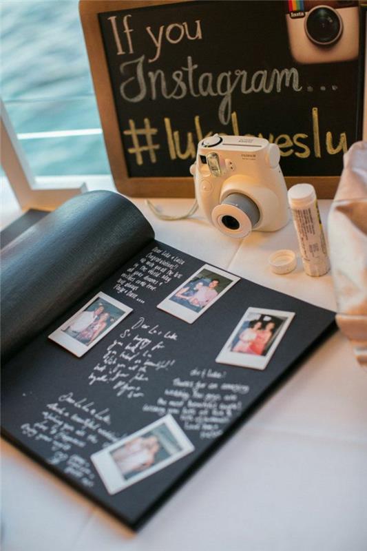 Myšlienka svadobnej knihy hostí originálna svadobná kniha hostí rám návštevnej knihy Fotografia stánku Insta