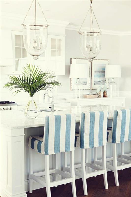 krásna-kuchynská myšlienka-morský-štýl-morská-stolička-morský-nábytok-morská-dekorácia