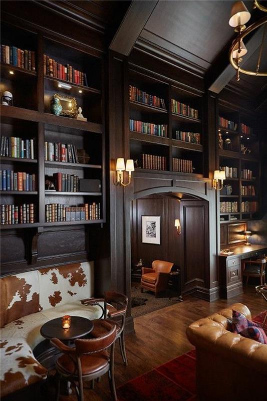 knižnica-obývacia izba-super-útulný-a-tradičný štýl