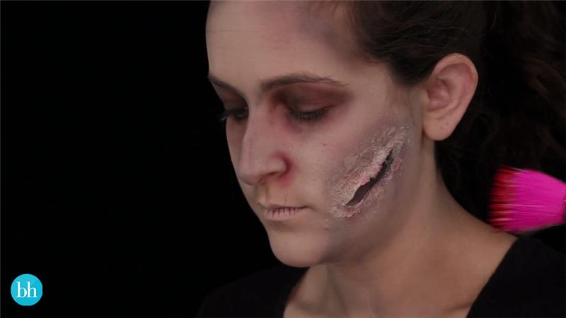 zombie kostym enkel halloween smink