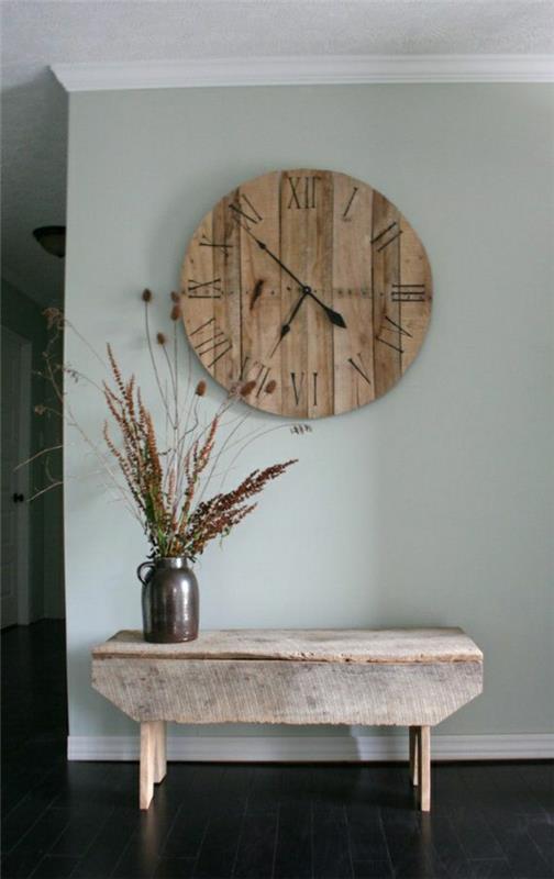 trä-klocka-design-vägg