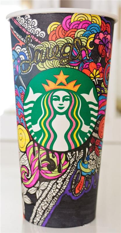 energetický nápoj-v-farebnom-umení-starbucks-tumbler