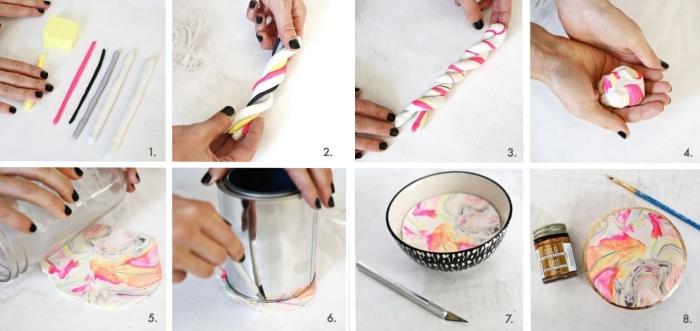 DIY teenagerské hlinené farby skleneného pohára ako darček na výrobu šperku z hlineného náhrdelníka