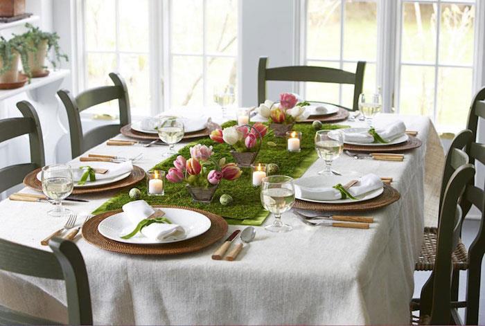 Veľkonočné kutilstvo Veľkonočné dekorácie na stôl Veľkonočný stôl bežec lúpajúci sa zelený