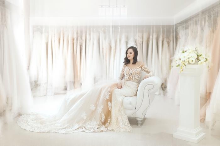 صيحة تصميم فستان زفاف رائع 2019 ، لون فستان الزفاف ، قالب فستان عاري الكتفين