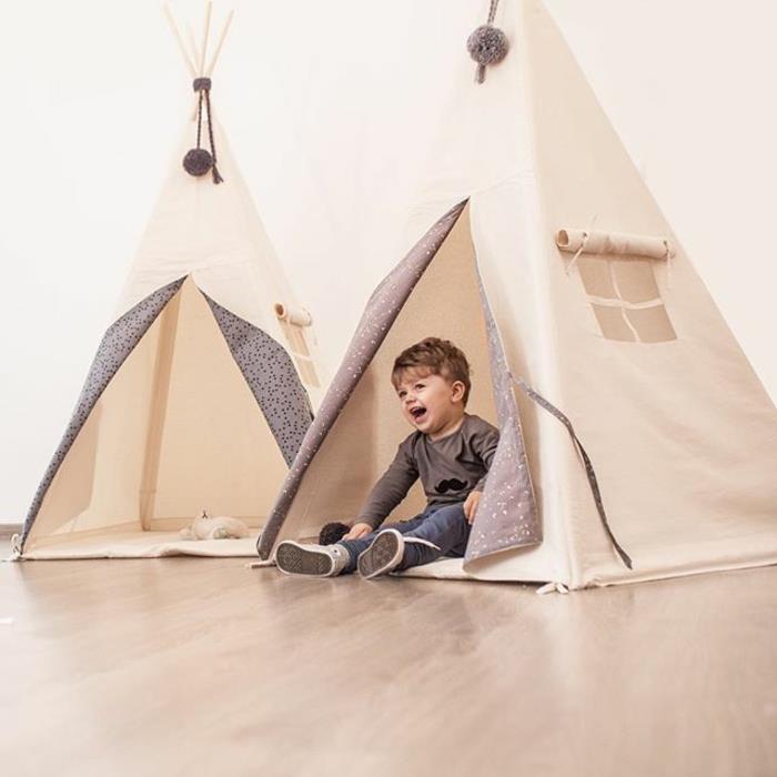 كوخ-طفل-خيمة-طفل-لعب-داخل-في-خطوة-صبي لطيف-خيمة