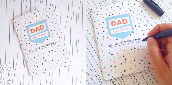 prov utskrivbart kort för fars dag, diy kort lager kort med bästa pappa tagg
