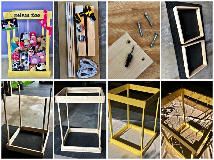 postavte drevenú plyšovú klietku pre škôlku, box na hračky, kde môžete uložiť plyšové hračky
