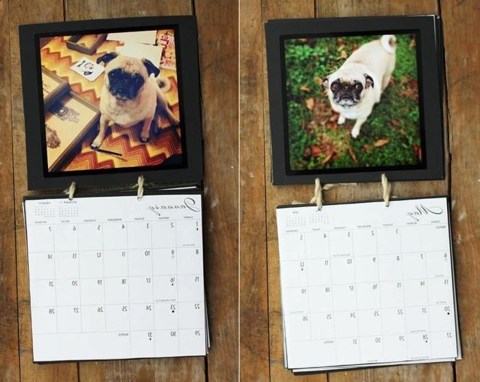 Regali fatti a mano، Calendario con Cornice di Legno، foto da Instagram di un cagnolino