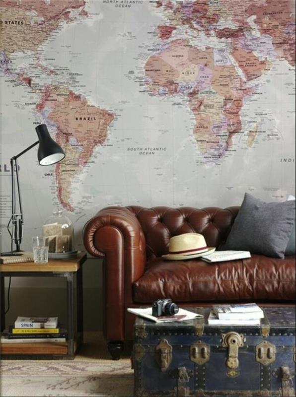جلد-أريكة-طاولة-حقيبة-خريطة-عالم-جدار-ملصق عملاق