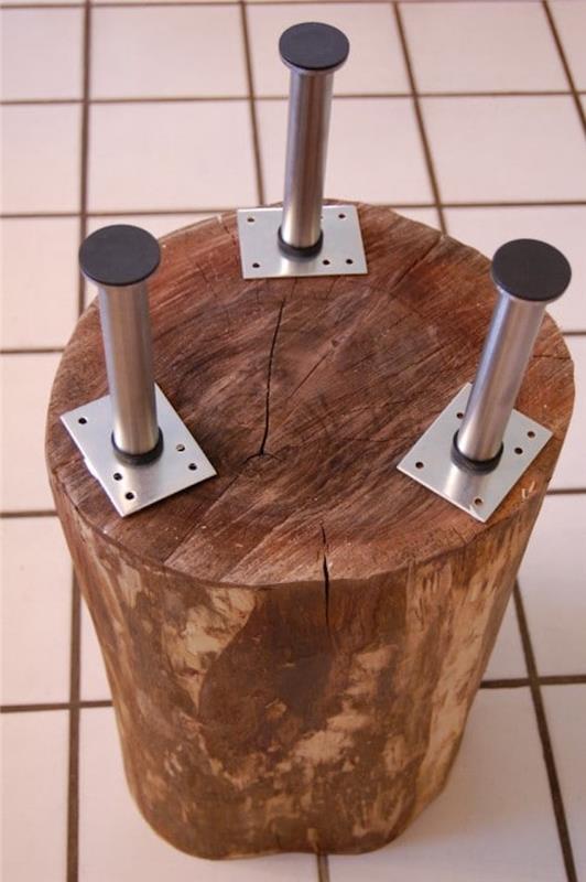 كيفية صنع طاولة قهوة جذع شجرة DIY مع قدم معدنية ايكيا للفرد