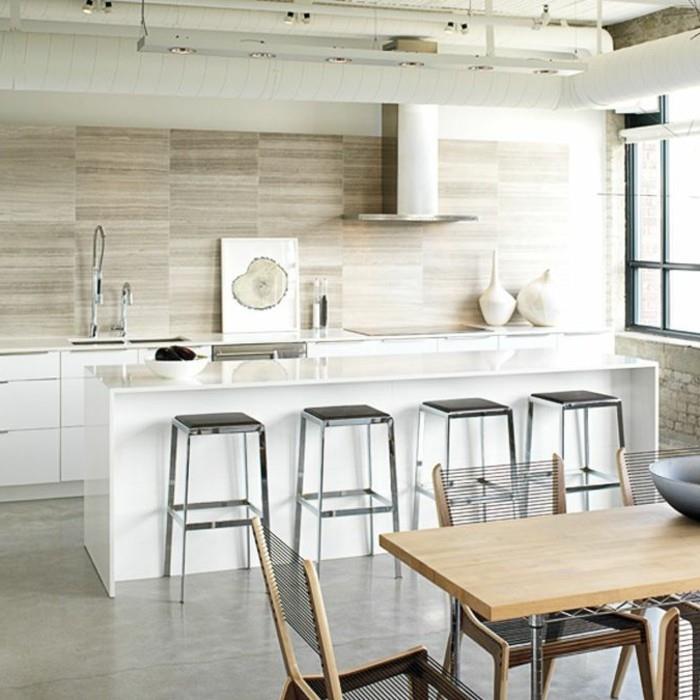 dlažba-v-modernom-minimalistickom štýle-kuchyňa-s-podkrovím-duch