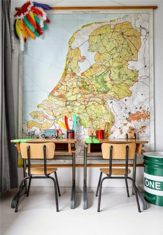 جدار خريطة العالم قارة مكتب مساحة لشخصين