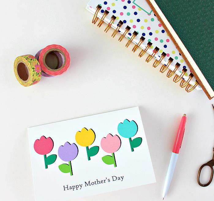 príklad kutilských siluiet farebných kvetov ku dňu matiek, šťastný deň matiek 2018