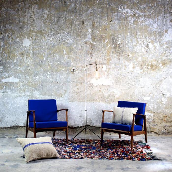 Škandinávska stolička-dve-škandinávsko-modré kreslá