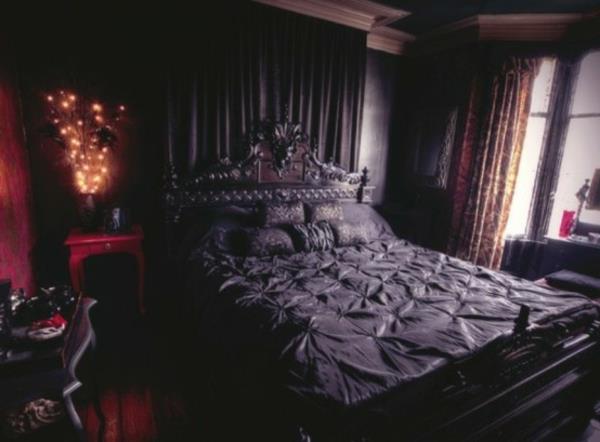 غرف نوم اطفال للكبار على الطراز القوطي بنفسجي احمر