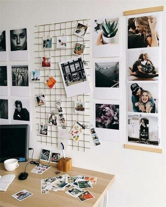 تخزين صور المكتب المنزلي ، وكيفية تزيين غرفتك ، فكرة الديكور DIY بها بنفسك شماعات الصور