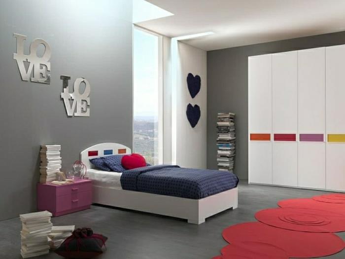 tonårsflicka-sovrum-dekoration-idé-kärlek-vägg-klistermärke