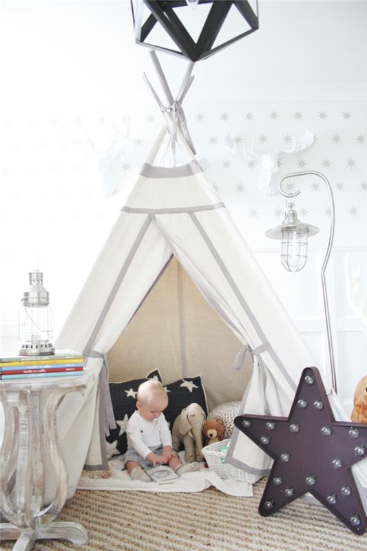 غرفة الاطفال - صنع - الخيمة - الخيمة - الاطفال - teepee - التصميم الداخلي