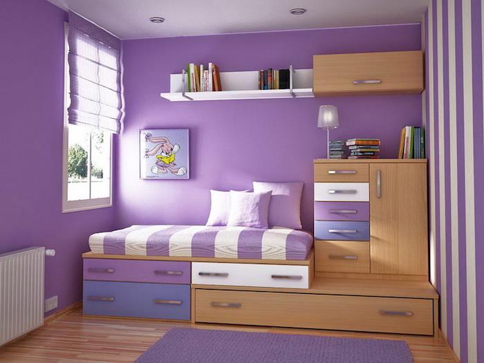dekorácia do detskej izby, nástenná maľba pre dievča, fialová dekorácia do detskej izby