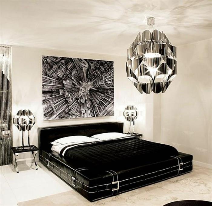 mörk-och-vit-sovrum-dekoration-vuxen-sovrum-svart-möbler