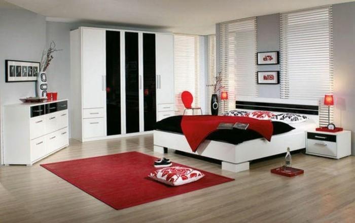červeno-biela-spálňa-deko-dospelý-spálňa-farba-tehla