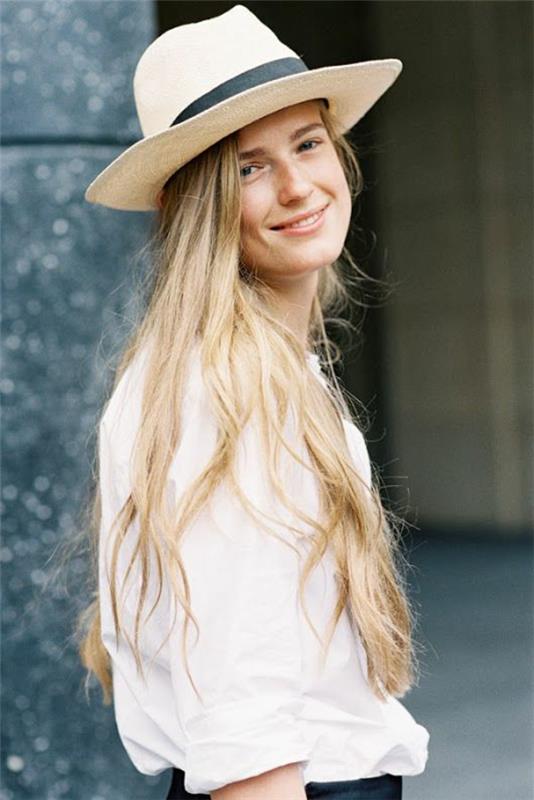 slamený klobúk-béžová-blond-žena-dievča-moderné