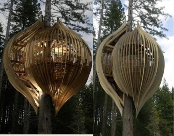 elegantná kabína-na-stromoch