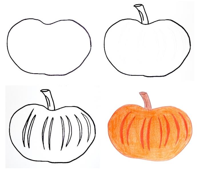 Hur man ritar en pumpa lätt att färga till Halloween