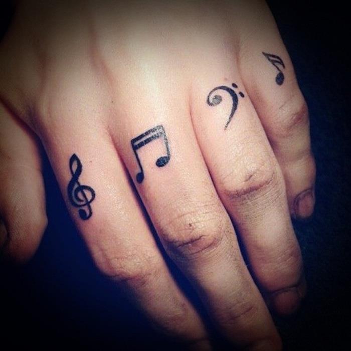tetovanie prsty poznámky hudba tetovanie prst tetovanie falanga