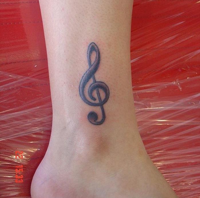 Husľový tetovanie členok žena tetovanie noha hudba