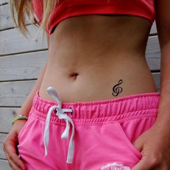 husľový kľúč kreslenie tetovanie hudba poznámka dievča brušné tetovanie hip žena
