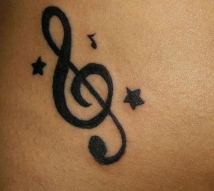 tetovanie husľový kľúč tetovanie hudobné hviezdy nápady tetovanie tetovanie hudba