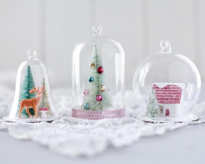 DIY vianočné ozdoby na vytvorenie pekných ozdôb zo sklenených zvonov