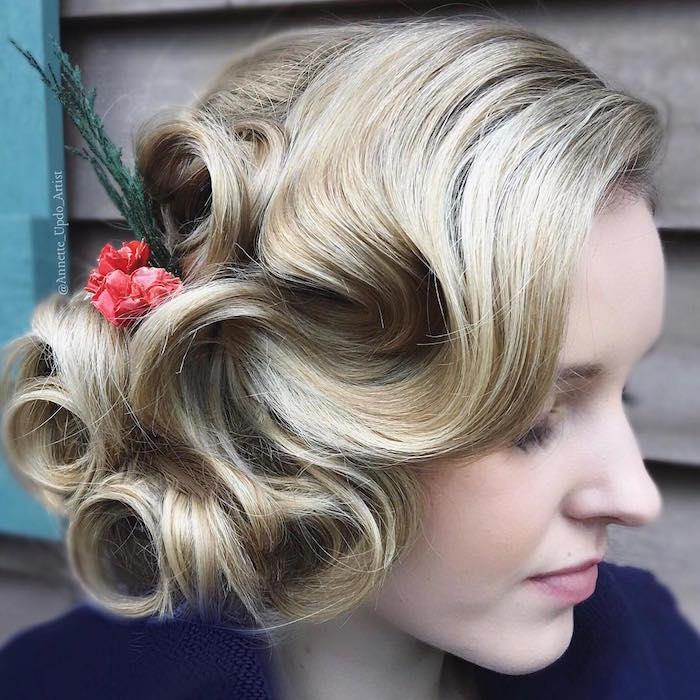 chignon år 20 seger rullar frisyr 1920 kvinna