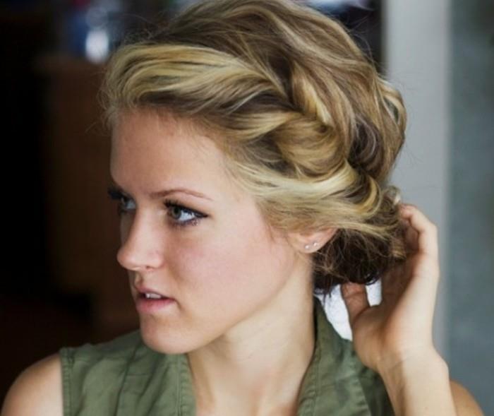 ربطات شعر-تسريحات-شعر-امرأة-شقراء-أنيقة-شابة