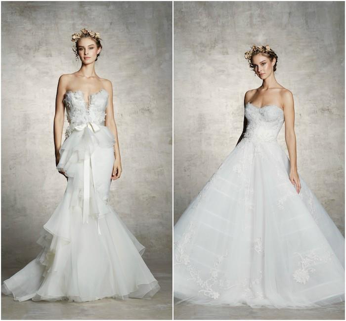 rozprávkové princezné svadobné šaty puzdrové tylové sukne a pierko a šaty princeznovského strihu