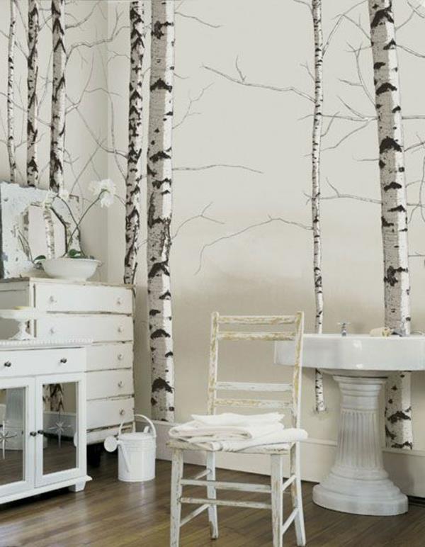 tapet-lim-diy-vägg-dekoration-träd-sovrum