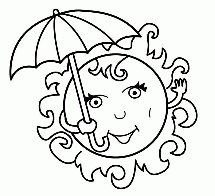 قسم صغير سهل التلوين للأطفال فن الرسم رياض الأطفال وقت الفراغ صورة الشمس توضيح عيون ابتسامة شمسية رسم الصيف