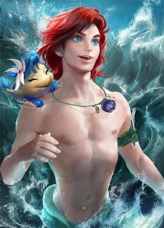 kreslenie-morská panna-malá-morská panna-Disney-Ariel-malá-morská panna