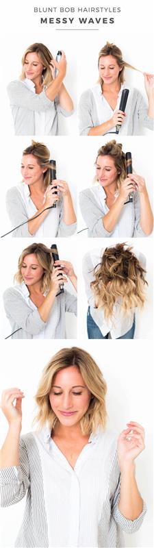 تعال fare le onde morbidi con capelli medio corti taglio long bob