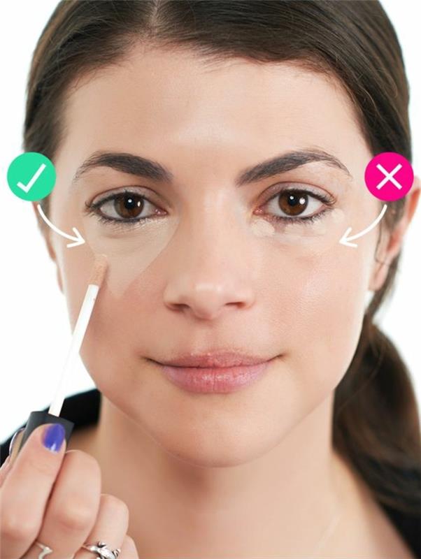 hur man applicerar concealer, den inverterade triangeltekniken, grunderna för naturlig smink