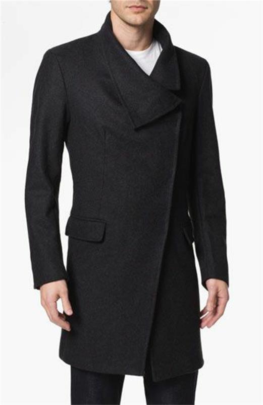 Ako-byť-elegantný-s-pekným celiom-čiernym-kabátom-pre-moderných-mužov