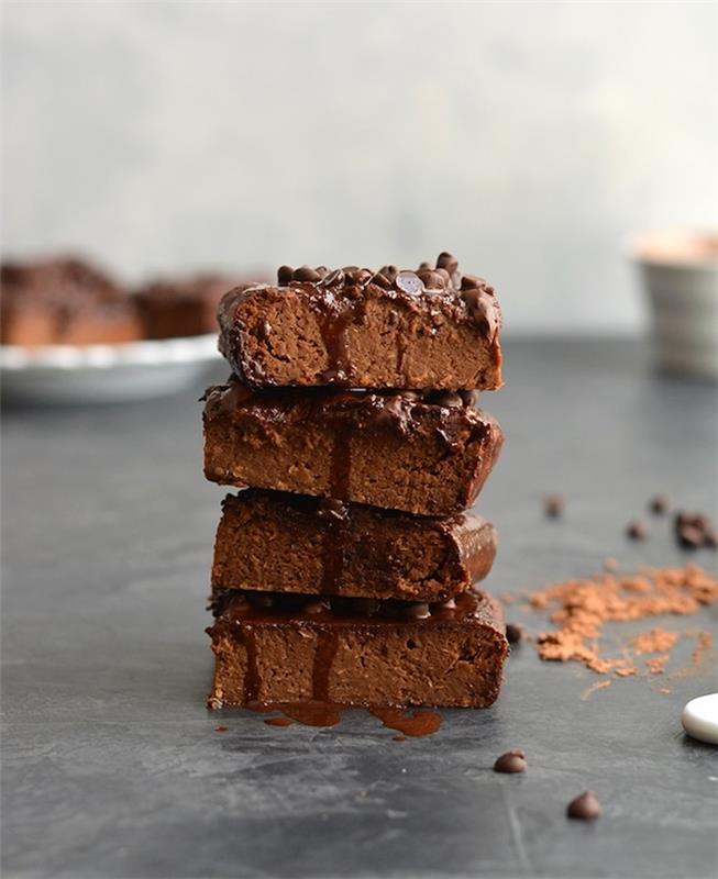 nápad na čokoládové brownies cícerový recept na zdravé občerstvenie